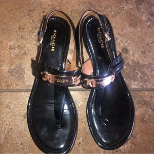 Coach black sandals